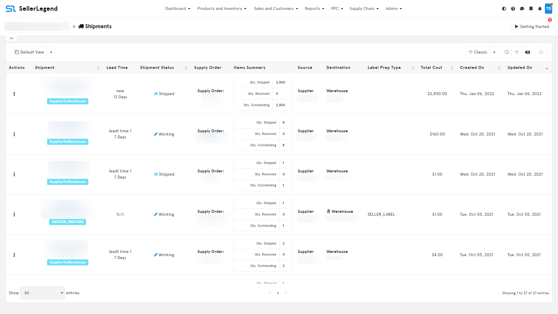 FBA Storage & Shipment Tracking